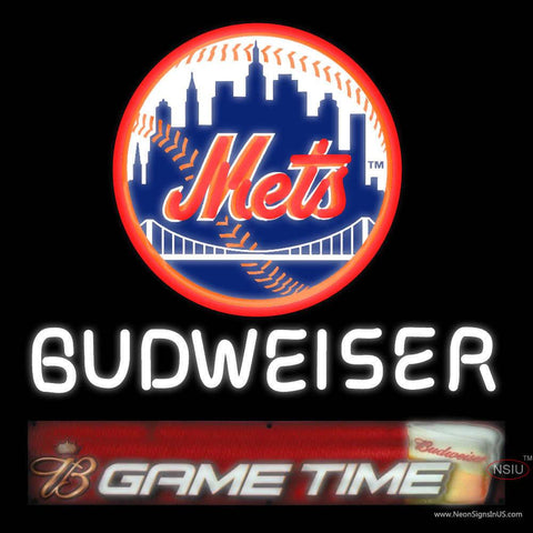 Budweiser Game Time Mets Real Neon Glass Tube Neon Sign