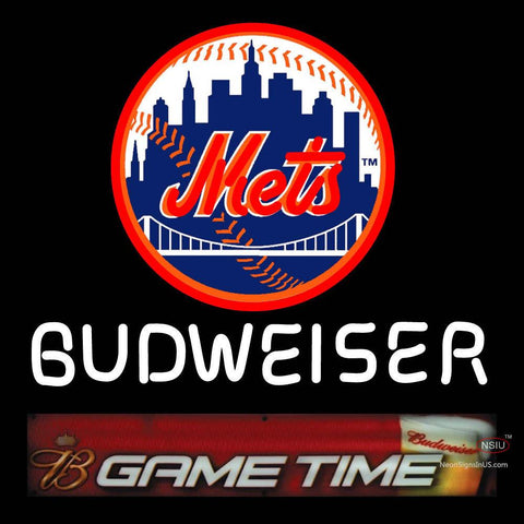 Budweiser Game Time Mets Neon Sign 