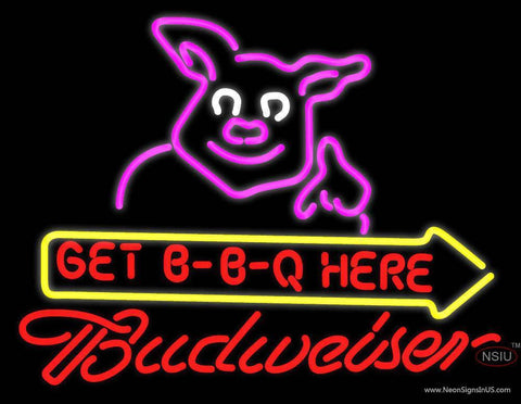 Budweiser Get Bbq Here Neon Sign 