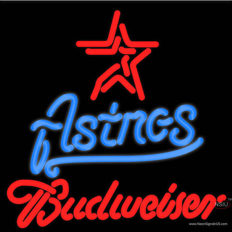 Budweiser Houston Astros MLB Real Neon Glass Tube Neon Sign 