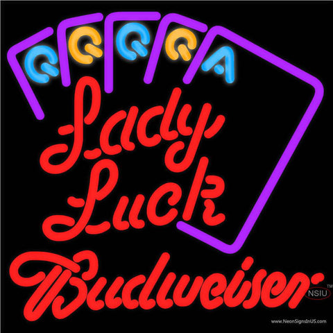 Budweiser Lady Luck Series Real Neon Glass Tube Neon Sign 