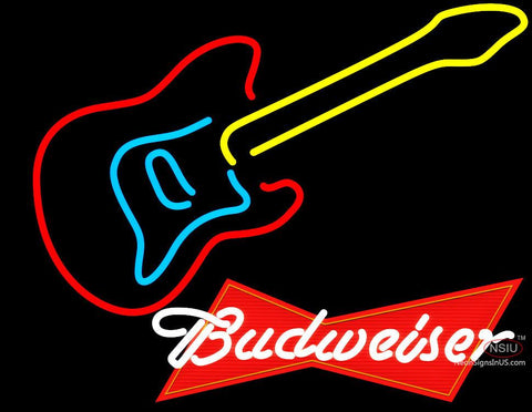 Budweiser Logo Guitar Neon Sign 