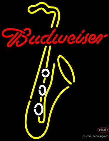 Budweiser Yellow Saxophone Neon Sign 