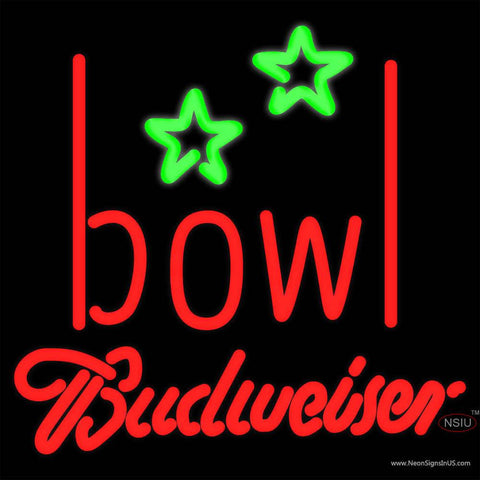 Budweiser Neon Bowling Alley Real Neon Glass Tube Neon Sign   x 