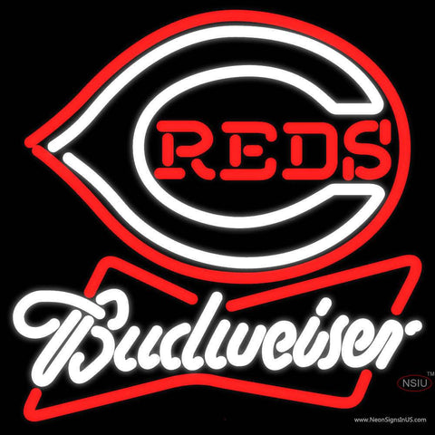 Budweiser Neon Cincinnati Reds MLB Real Neon Glass Tube Neon Sign 