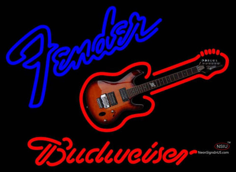 Budweiser Neon Fender Guitar Neon Sign   