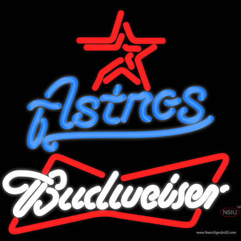 Budweiser Neon Houston Astros MLB Real Neon Glass Tube Neon Sign   x 