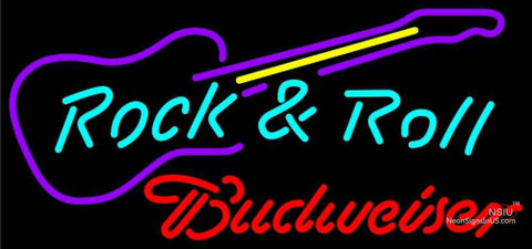 Budweiser Neon Rock N Roll Guitar Neon Sign   