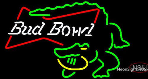 Bud Bowl Alligator Neon Beer Sign 