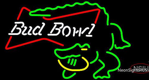 Bud Bowl Alligator Neon Beer Sign