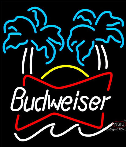 Bud Dual Palm Trees Neon Beer Sign 