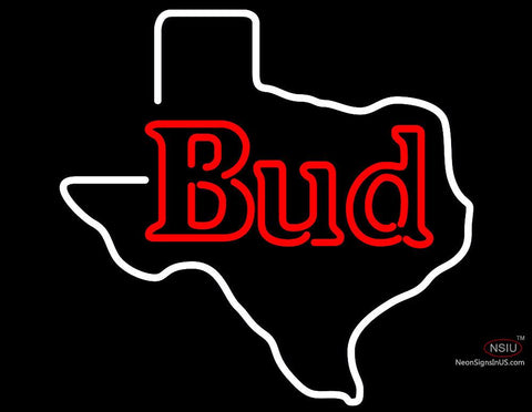 Bud Texas State Neon Beer Sign 