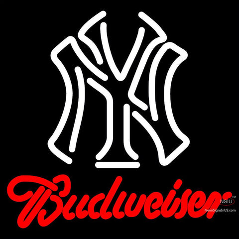 Budweiser New York Yankees White MLB Neon Sign   x 