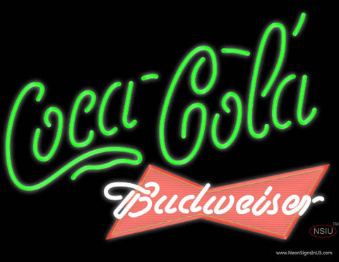 Budweiser Red Coca Cola Green Real Neon Glass Tube Neon Sign 
