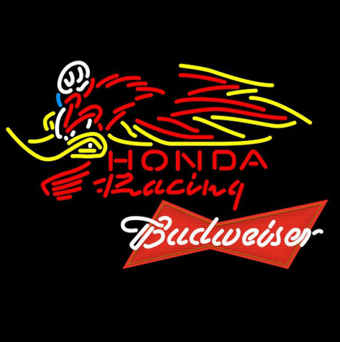 Budweiser Red Honda Racing Woody Woodpecker Crf 250 450 Motorcycle Neon Sign 