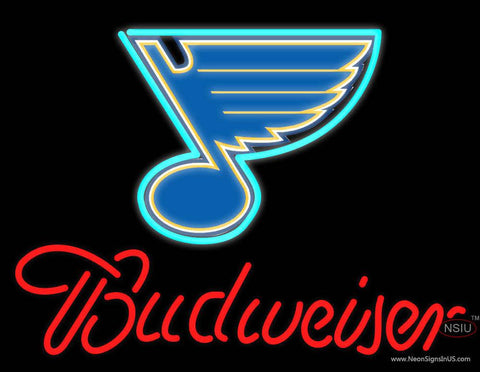 Budweiser St Louis Blues Real Neon Glass Tube Neon Sign 