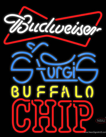 Budweiser Sturgis Buffalo Chip Real Neon Glass Tube Neon Sign 