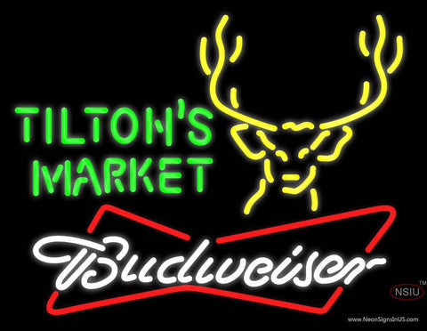 Budweiser Tiltons Market Real Neon Glass Tube Neon Sign 