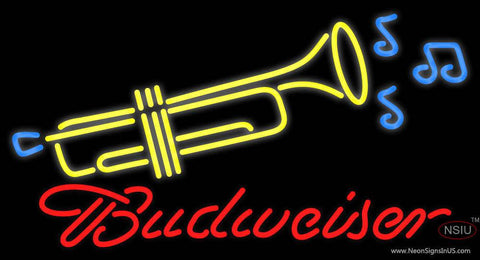 Budweiser Trumpet Real Neon Glass Tube Neon Sign 
