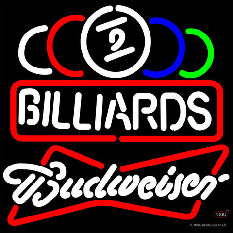 Budweiser White Ball Billiards Text Pool Neon Sign   x 