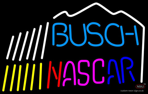 Busch Nascar W/Mountain Neon Beer Sign 