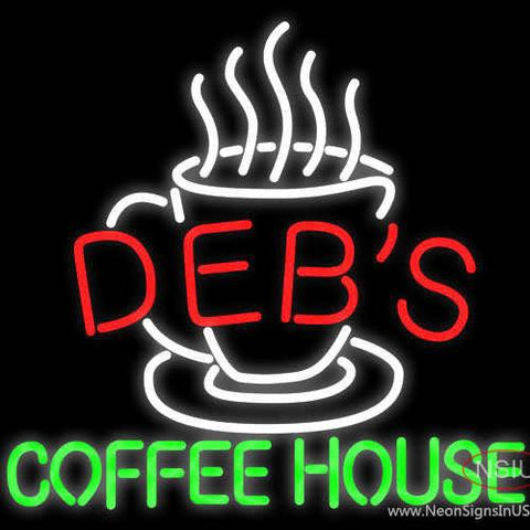Deb's Coffee House Real Neon Glass Tube Neon Sign 