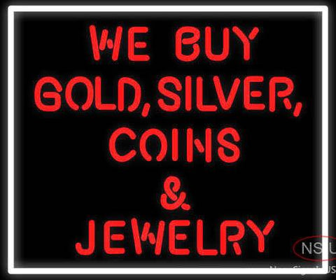 Gold Silver Coins Real Neon Glass Tube Neon Sign 