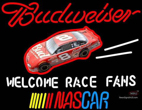 Budweiser Logo With NASCAR Neon Sign