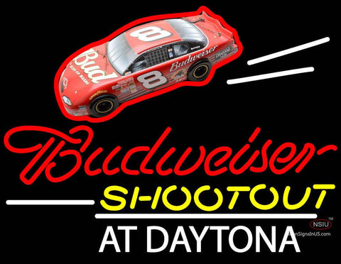 Budweiser Logo With Shootout At Daytona Neon Sign 