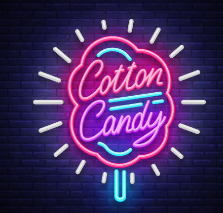 candyfloss cotton candy neon sign 