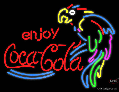 Cocacola With Parrot Real Neon Glass Tube Neon Sign 