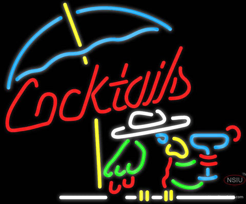 Cocktail Parrot Real Neon Glass Tube Neon Sign 