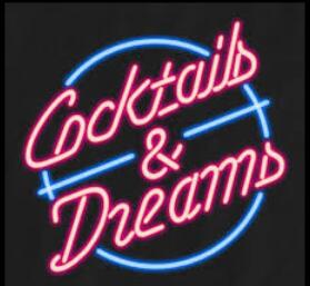 New Cocktails and Dreams Bar Handmade Art Neon Sign