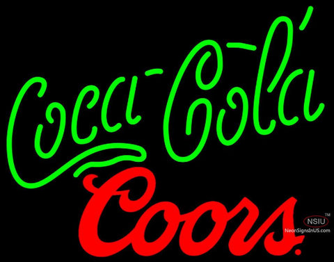 Coors Coca Cola Green Neon Sign   