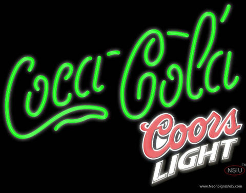 Coors Light Coca Cola Green Real Neon Glass Tube Neon Sign 