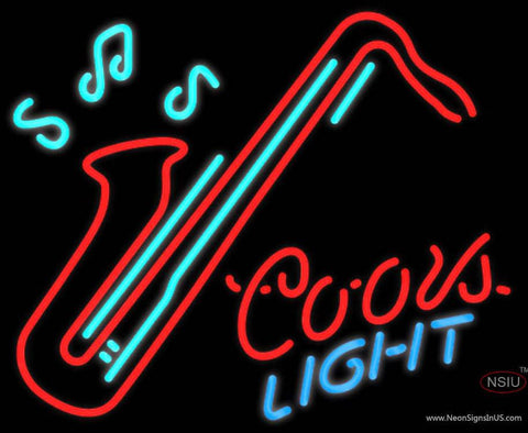 Coors Light Neon Saxophone Real Neon Glass Tube Neon Sign 