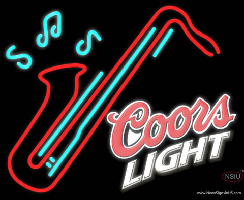 Coors Light Saxophone Real Neon Glass Tube Neon Sign 