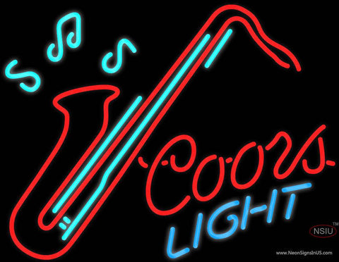 Coors Light Saxophone Real Neon Glass Tube Neon Sign 