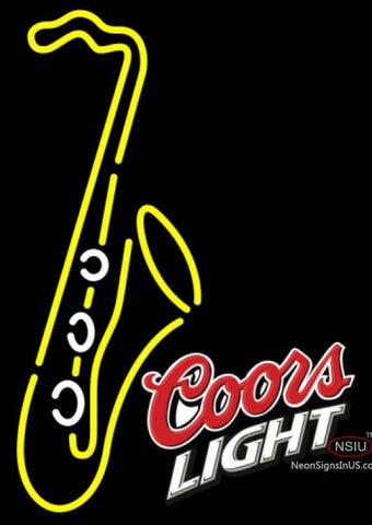 Coors Light Yellow Saxophone Neon Sign   