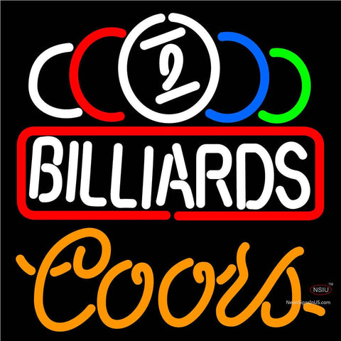 Coors Neon Ball Billiard Text Pool Neon Beer Sign x