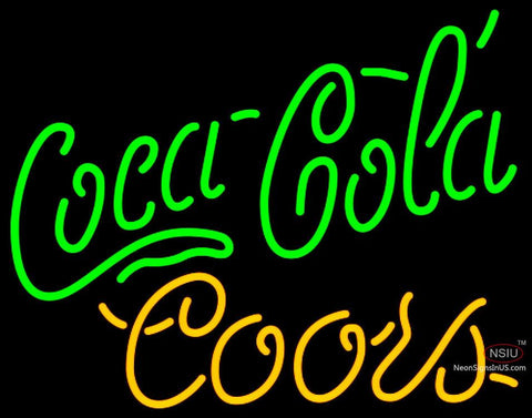 Coors Neon Coca Cola Green Neon Sign   