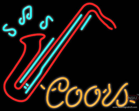 Coors Neon Saxophone Real Neon Glass Tube Neon Sign 