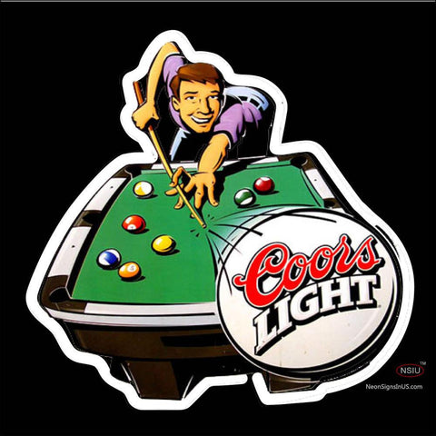 Coors Pool Time Billiards Neon Beer Sign x 