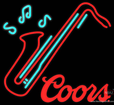 Coors Saxophone Real Neon Glass Tube Neon Sign 