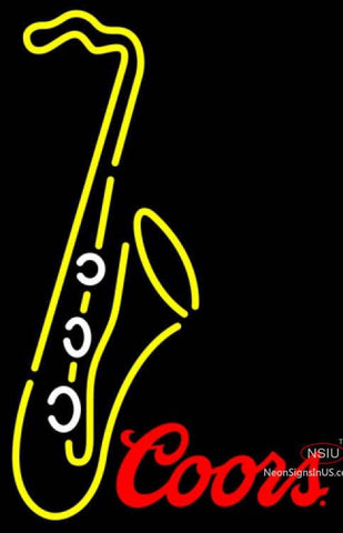 Coors Yellow Saxophone Neon Sign   
