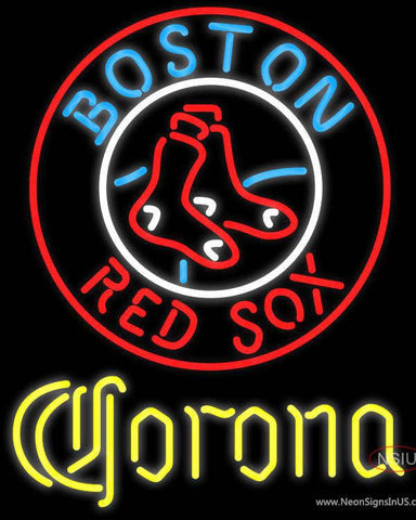 Corona Boston Red Sox MLB Real Neon Glass Tube Neon Sign 
