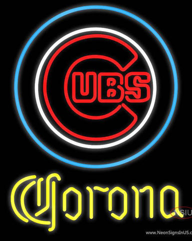 Corona Chicago Cubs MLB Real Neon Glass Tube Neon Sign 