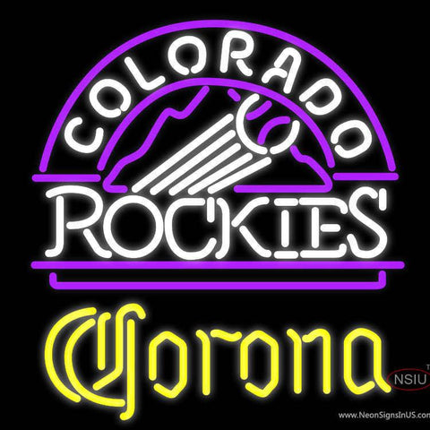 Corona Colorado Rockies MLB Real Neon Glass Tube Neon Sign 