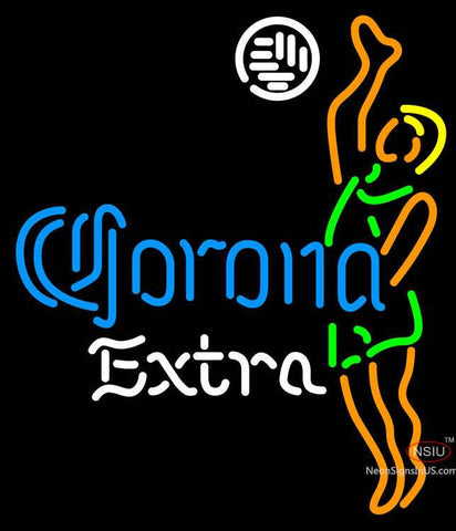 Corona Extra Ball Volleyball Boy Neon Beer Sign 
