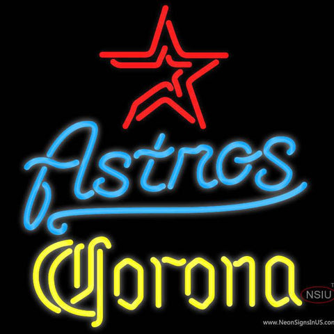 Corona Houston Astros MLB Real Neon Glass Tube Neon Sign x